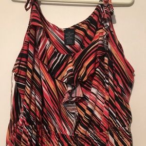 Peach and black maxi dress